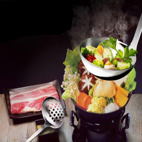 Skimmer Spoon with Hook - 9cm Stainless Steel Strainer 2