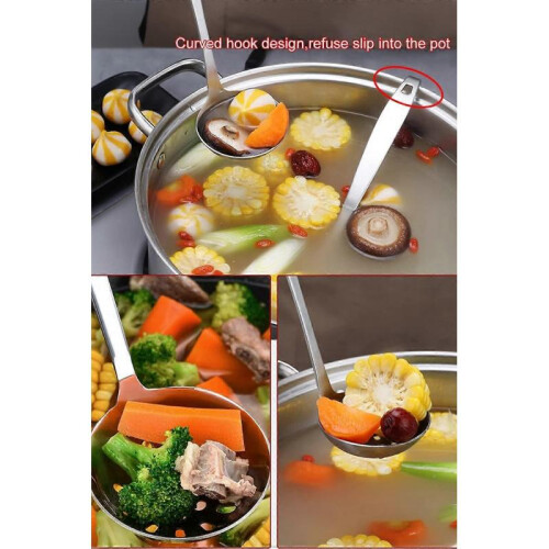 Skimmer Spoon with Hook - 9cm Stainless Steel Strainer 1