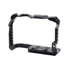 Camera Cage with 1/4 and 3/8 Inch Mounting Holes for DSLR Cameras, Compatible Extension Frame for Microphones and Lighting Gear