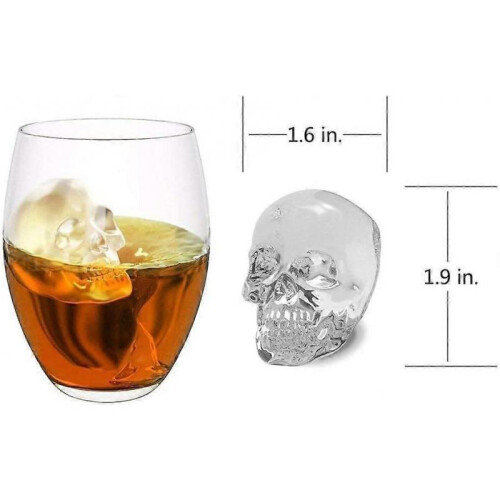 Skull Ice Cube Tray 2-Pack - 8-Cavity Silicone Mold 1