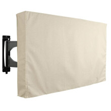 Outdoor TV Cover 50-52 Inch Weatherproof Beige with Bottom Cover for Protection Against Elements and UV Damage
