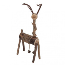 Handmade Wooden Deer Ornaments - Couple Buck, Desktop & Window Decorations - Holiday Gifts