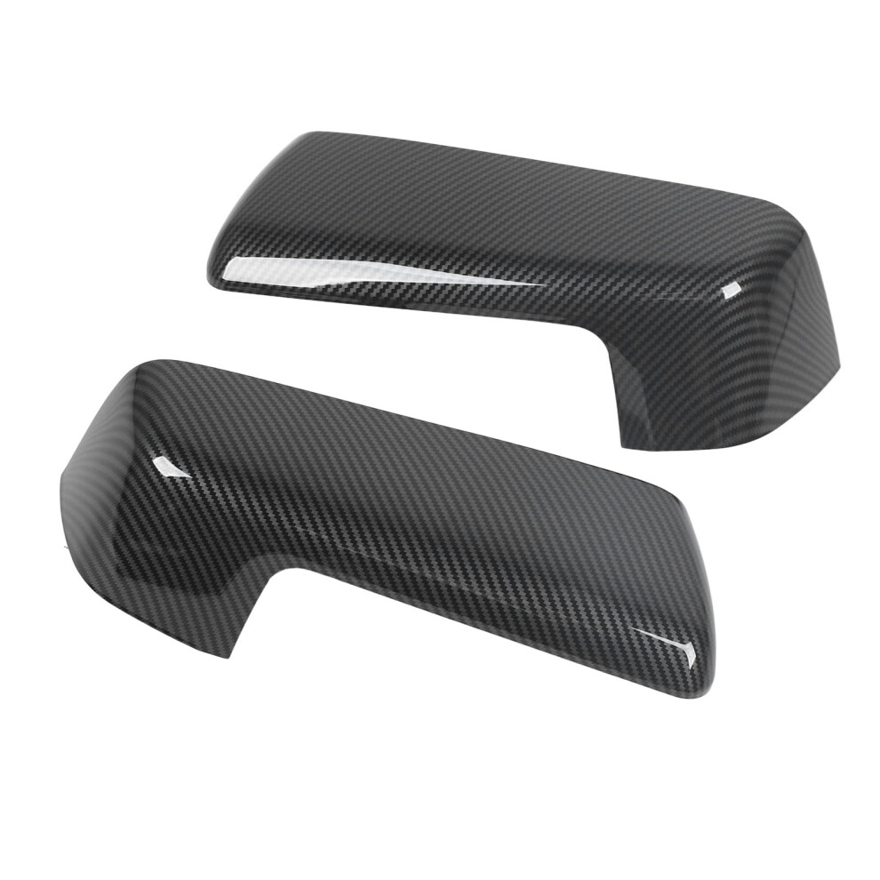 Top Half Side Mirror Cover Cap For 1500 2019-2024 Scratch Proof Carbon Style 7901348554152