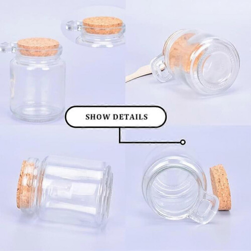 8oz Glass Jar with Cork & Spoon - Bath Salt/Candy Storage 1
