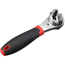 6-22mm Adjustable Ratcheting Wrench with Nonslip Handle for Plumbing and Pipe Repair, Durable Tool for DIY Projects