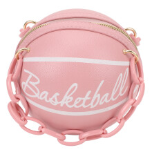 Bolso con forma de balón de baloncesto de cuero PU rosa - Mujeres