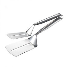 Double-Sided Stainless Steel Spatula & Clamps - BBQ Flipping Tool (Single Unit)