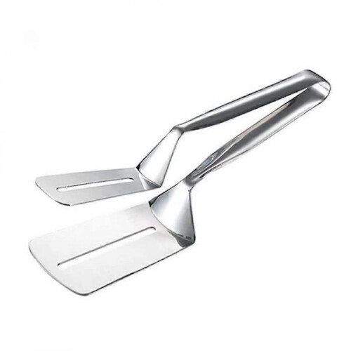 Double-Sided Stainless Steel Spatula & Clamps - BBQ Flipping Tool (Single Unit)