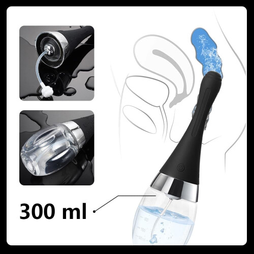 Anal Butt Plug Automatic Cleaner Silicone Rechargeable Anus Shower Washing Tool with Vibrating Function 1