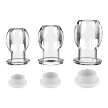Anal Butt Plug Hollow Vagina Anal Dilator TPE Vaginal Speculum Enema Stretching Plug Black 5 Inch BDSM Sex Toy