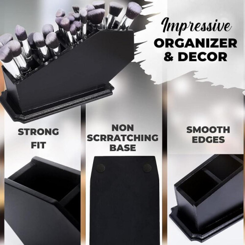 Gothic Coffin Brush Holder - Halloween Vanity Organizer 2
