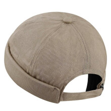 Adjustable Skullcap Beanie - Brimless Retro Fisherman Hat with Rolled Cuff