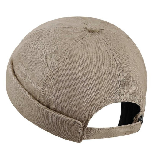 Adjustable Skullcap Beanie - Brimless Retro Fisherman Hat with Rolled Cuff