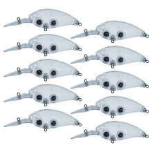 10Pcs Unpainted Crank Fishing Lures Baits Wobbler Floating