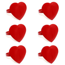 Set Of 6 Delicate Heart Napkin Rings Perfect For Holiday And