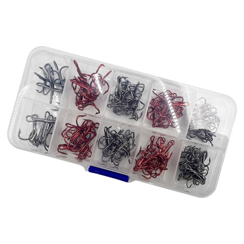 Fishing Hook Set High Carbon Steel Round Bend Hooks for Lures