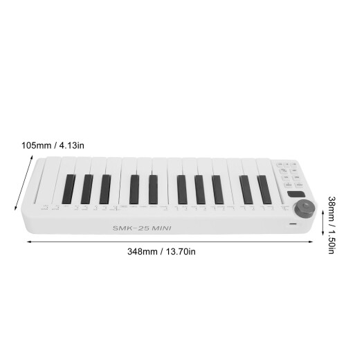 25 Key Portable MIDI Keyboard Controller with Wireless & USB 1