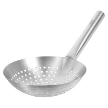 Stainless Steel Slotted Skimmer Spoon - 22cm Fine Mesh Strainer Ladle (Single Unit)