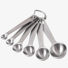 6-Piece Stainless Steel Measuring Spoons, 1/8 tsp to 1 Tbsp Set