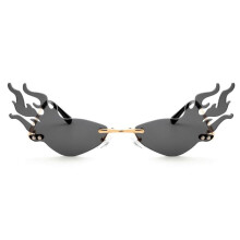 Frameless Flame-Shaped Sunglasses for Costume Events