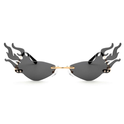 Frameless Flame-Shaped Sunglasses for Costume Events