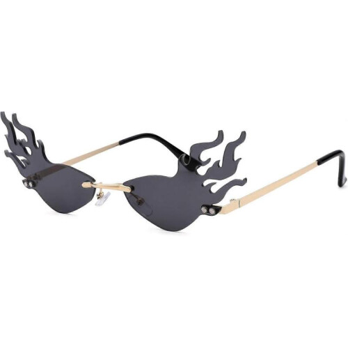 Frameless Flame-Shaped Sunglasses for Costume Events 2