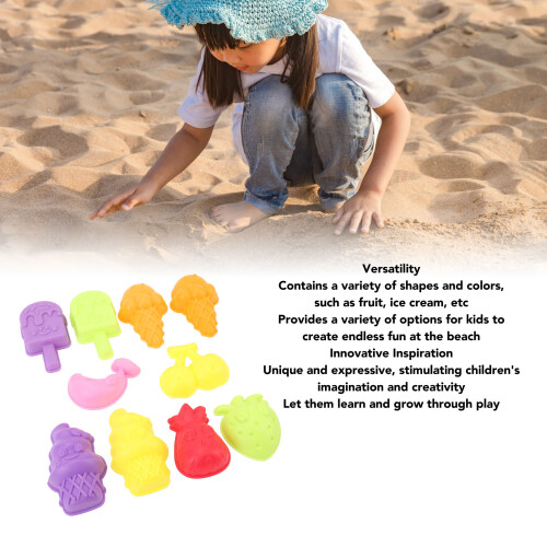 Ensemble de jouets de plage en ABS, moules à sable, colorés 2