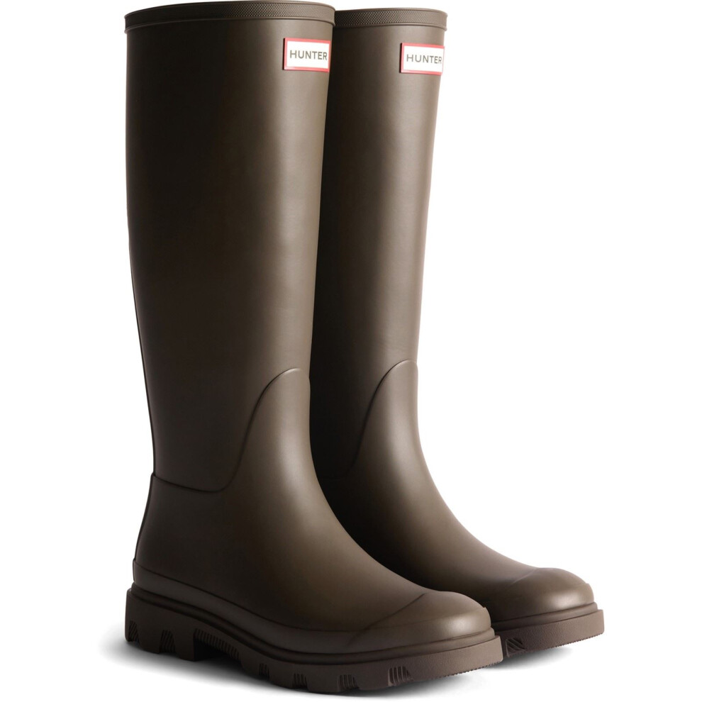 Hunter (Brown, 11 (Adults')) Downpour Tall Boot Rubber Men's Chocolate Brown Wellington Boots