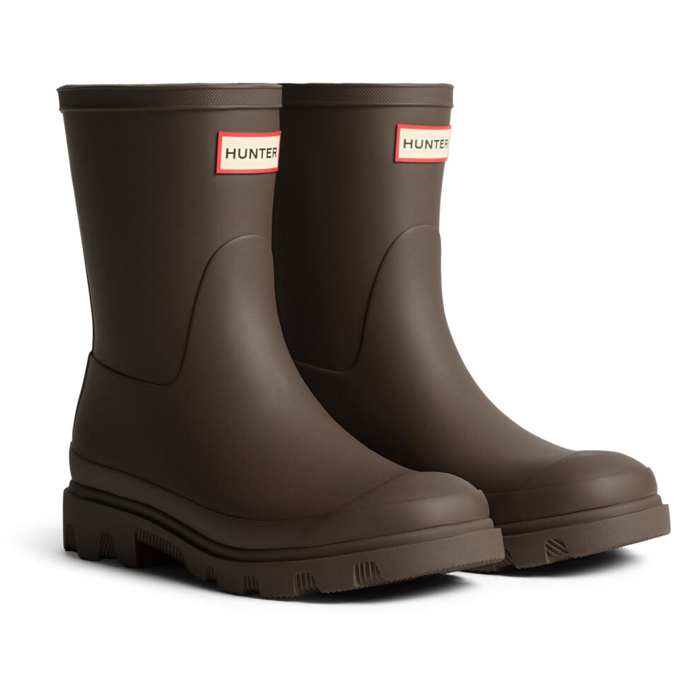 New Hunter Men's (, 10 (Adults')) Downpour Short Boot Rubber Chocolate Wellington Boots Brown