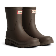 (Brown, 8 (Adults')) Hunter Downpour Short Boot Rubber Men's Chocolate Brown Wellington Boots