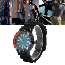 Rotating Bezel Watch for Men Luminescent Automatic Date Waterproof Black Orange