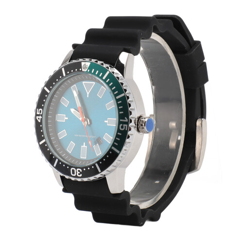 Luminescent Automatic Rotating Bezel Watch for Men, Silver-Blue, 42mm 2