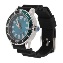 Luminescent Automatic Rotating Bezel Watch for Men, Silver-Blue, 42mm