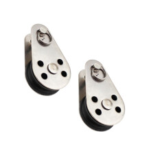 Stainless Steel Single Pulley Block Lift Tool 2Pcs with Nylon Rope Wheels for Heavy Load Lifting Applications