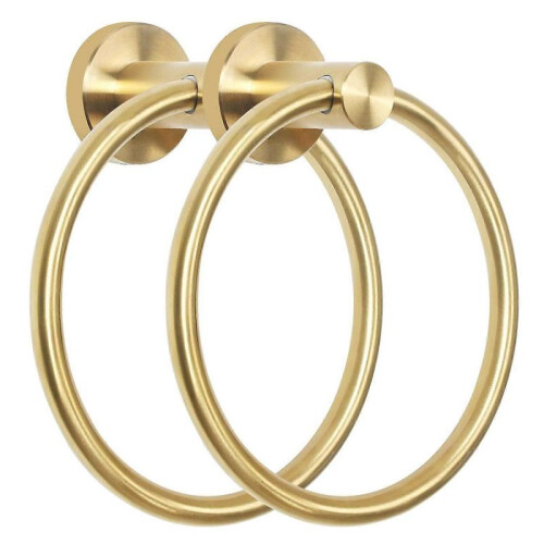 Stainless Steel Towel Rings 2-Pack - Modern Bathroom Mount