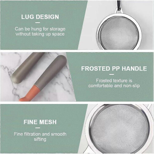 Dual Mesh Strainer Set with Ergonomic Handle 1