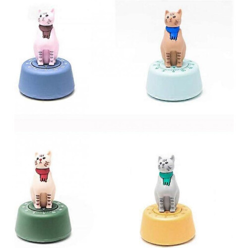 1-Piece Cartoon Cat Mechanical Timer, 60-Minute Kitchen Alarm Clock 2