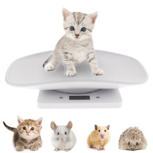 Multi-Function Digital Pet Scale 10KG Capacity with LCD Display and Curved Platform for Dogs and Food Weighing