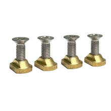 M8 Hydrofoil Mounting Brass T-Nuts 4Pcs Set for Surfboard Hydrofoil Tracks Outdoor Surfing Accessories Gold