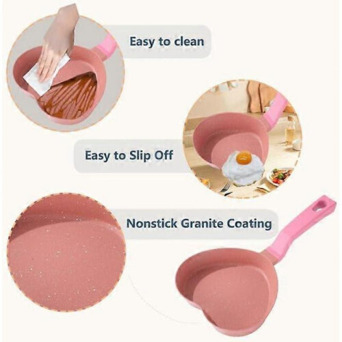 1-Piece Non-Stick Heart-Shaped Egg Pan, Granite-Coated Mini Skillet 1