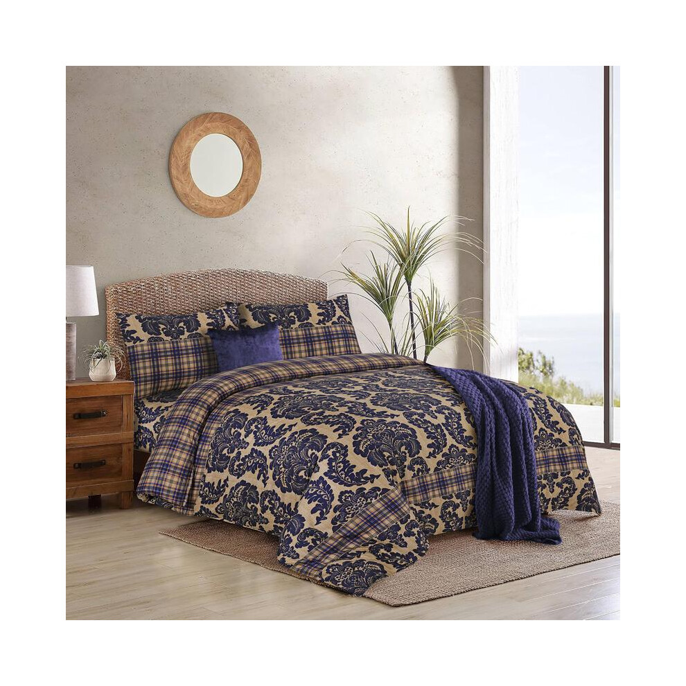 (Emma Blue, Single) Luxury 4-Piece Marble & Floral Bedding Set â Ultra Soft Duvet Cover with Deep Pocket Fitted Sheet & Pillowcases â Hotel Qualit-image-OPC-PKDTYJ9-NEW