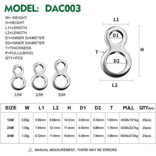 Fishing Swivels 3# Solid Stainless Steel Double Hole Design for Easy Connection and Improved Tackle Performance 2