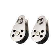 Stainless Steel Single Pulley Block 2Pcs Heavy Duty Nylon Rope Pulley Wheel for Lifting and Load Hanging, Corrosion Resistant