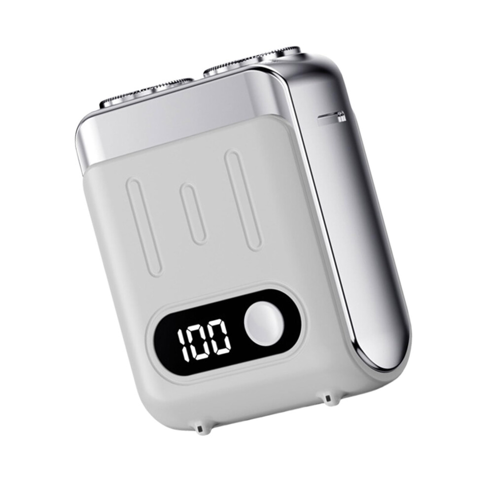 White Small Electric Shaver For Men Rechargeable Quiet Operation With Digital Indicators Lightweight Shaving Tool
