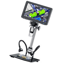 1080P Digital Microscope 1080FDH with 7-Inch Screen for Soldering and Industrial Inspection USB Compatibility