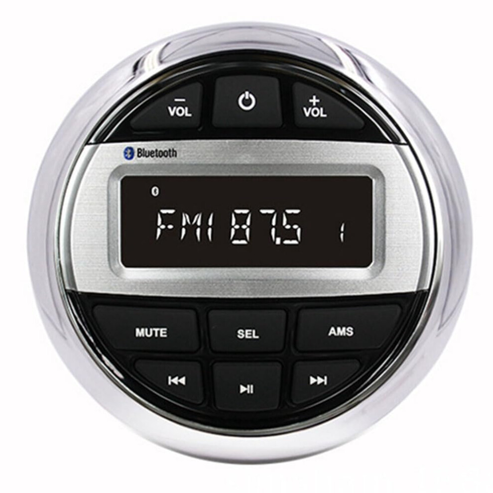 Bluetooth Marine Stereo Boat Radio Waterproof Fm Am Digital Media Player For Yacht Atv Utv Motorcycle Plastic Metal Black 6038364275301