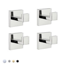 Stainless Steel Hooks 4-Pack - Polished Chrome Bathroom Mount