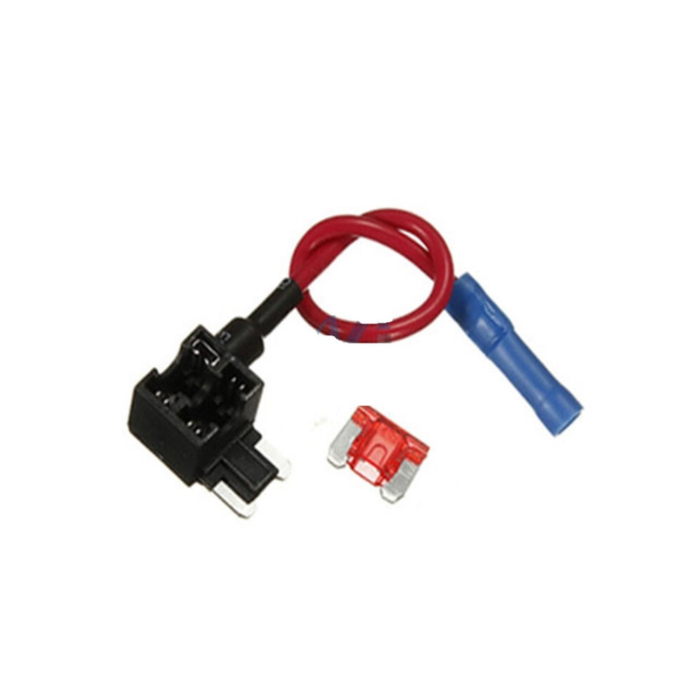 12V Car Blade Fuse Holder Add-A-Circuit Tap Adapter Mini Standard Atm Apm Blade Fuse With 10A Amp Micro Fuse Wire 6038364275424