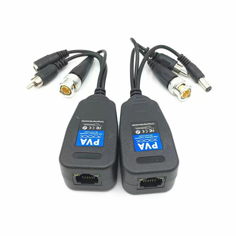 Cctv Coax Bnc Video Power Transceiver To Cat5e 6 Rj45 Connectors 7627000032737