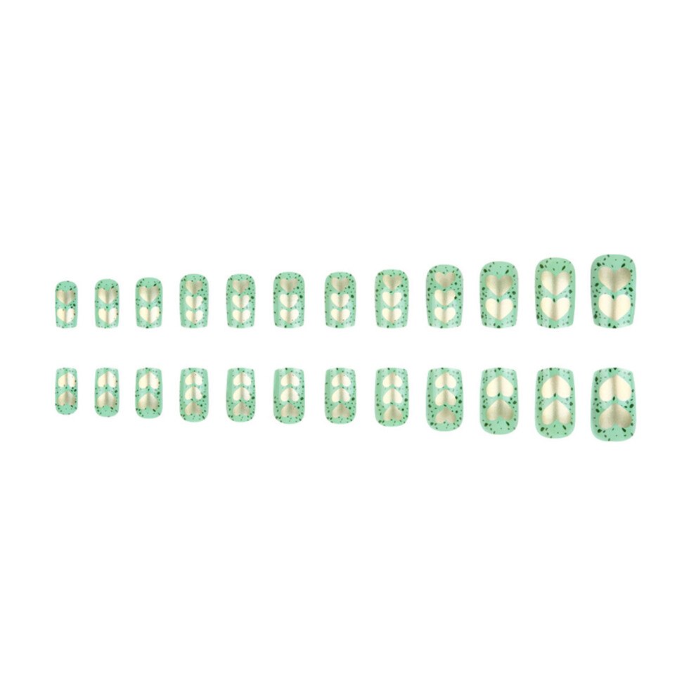 24Pcs Glossy Valentine Design False Nail Full Cover Artificial